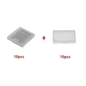 wicareyo 10pcs clear white game cartridge protection case for gameboy color gbc & 10pcs clear protection game case dust cover for gameboy advance gba