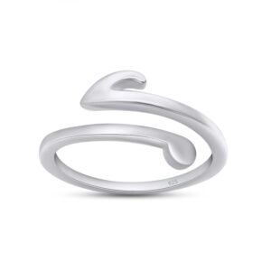 AFFY Bright Music Note Adjustable Ring in 14k White Gold Over Sterling Silver