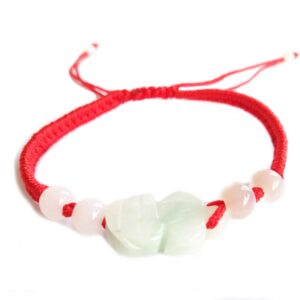 The Best Feng Shui Red String Bracelet with Color Jade Pi Xiu/Pi Yao Bead Lucky Wealthy Amulet Brecelet Jewelry