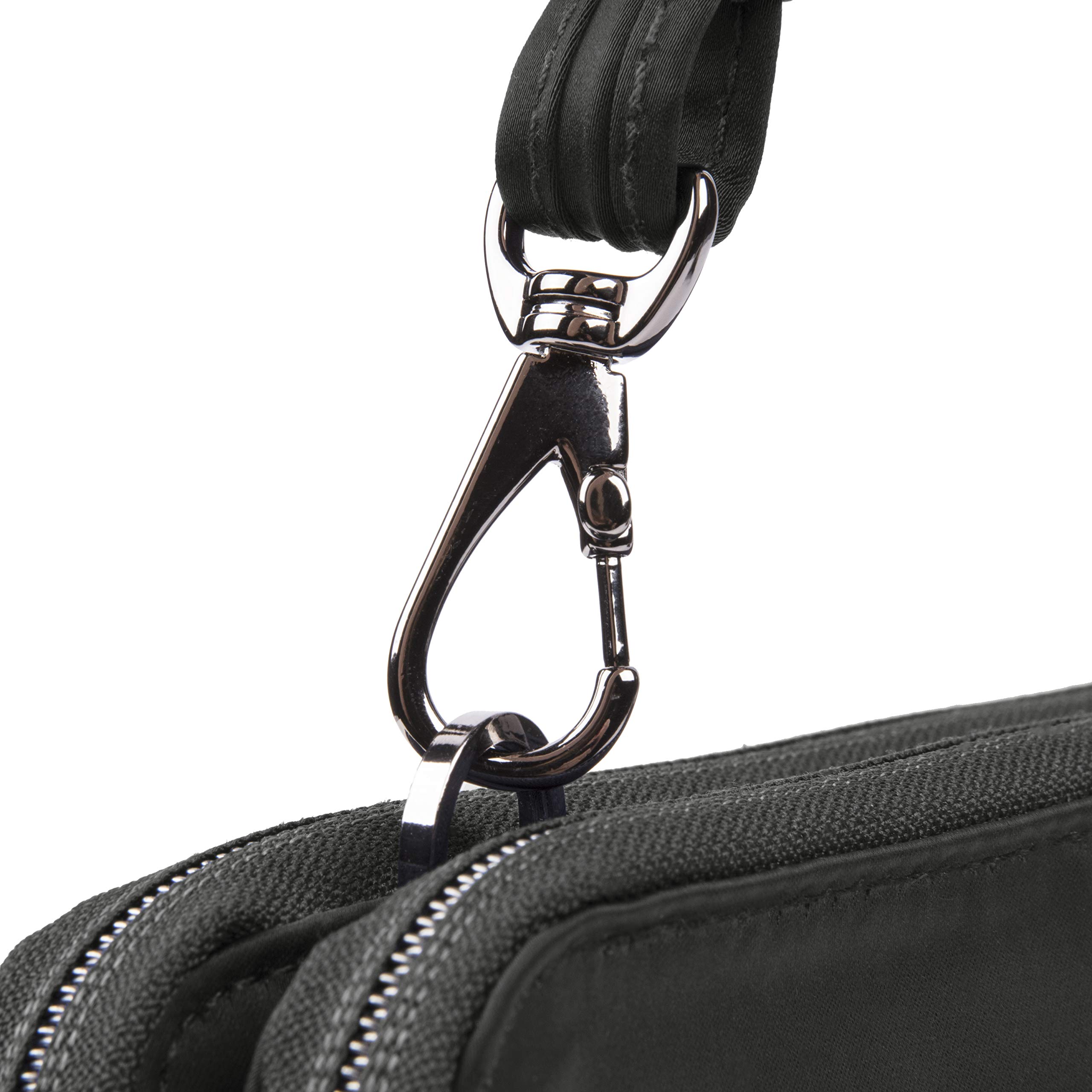 Travelon Double Zip Crossbody Clutch, Black, One Size, 8.5 x 5.5 x 1.5