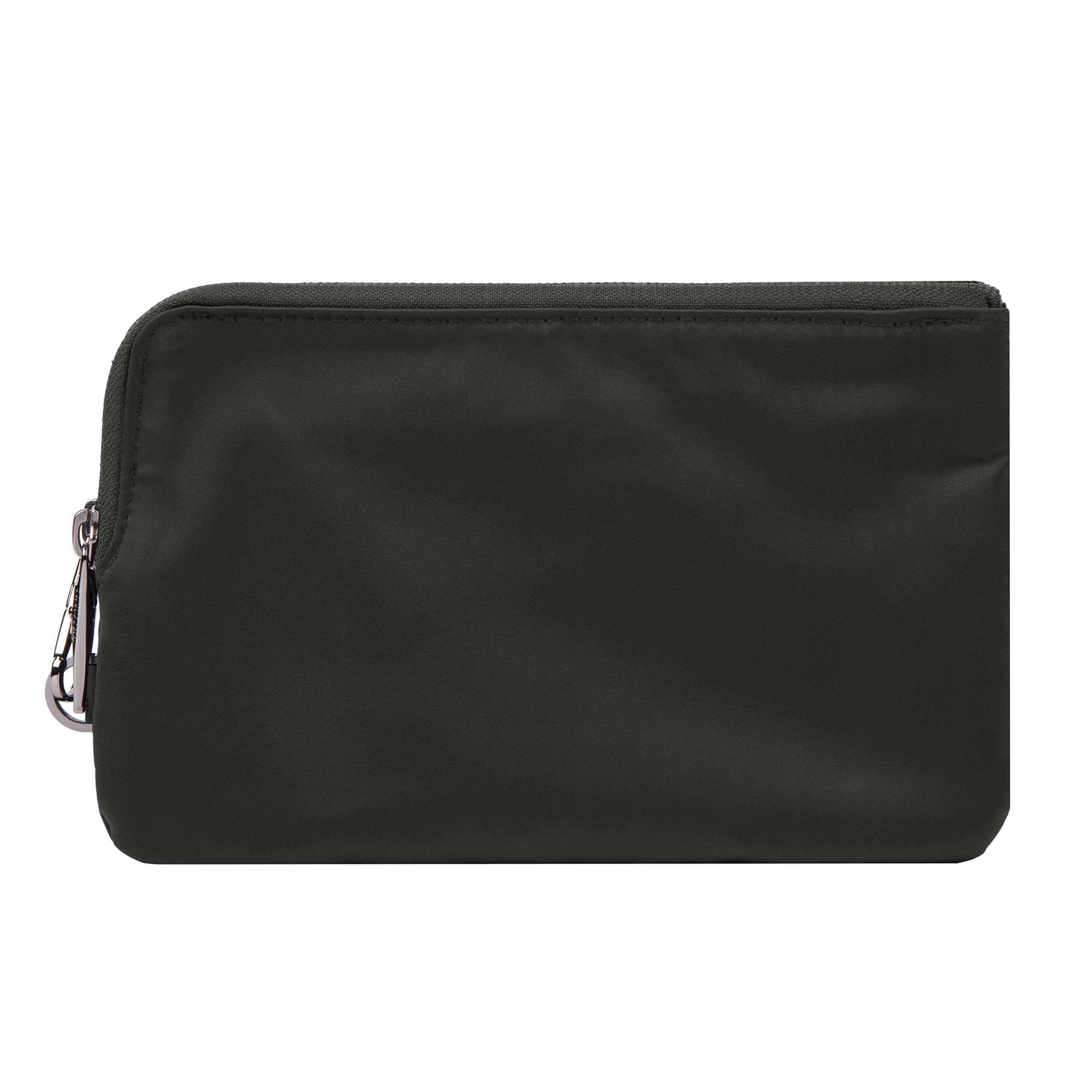 Travelon Double Zip Crossbody Clutch, Black, One Size, 8.5 x 5.5 x 1.5