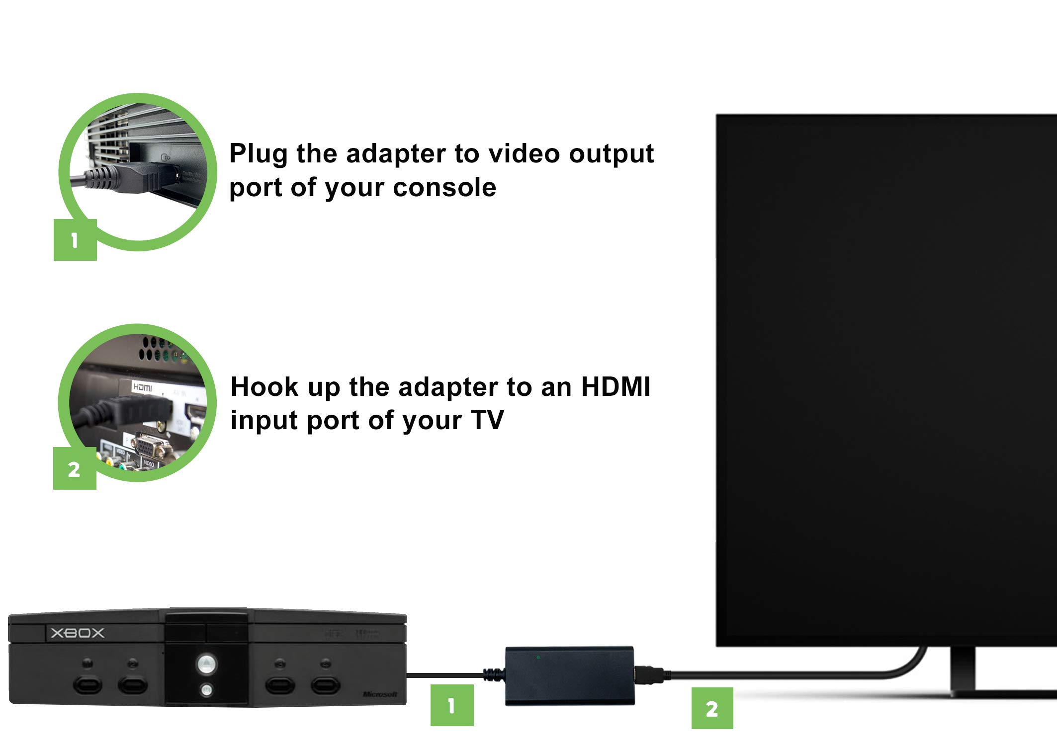 LevelHike HDMI Cable for Original Xbox Console, Original Xbox to HDMI Adapter with Component Signal (100% Improved Video Quality-HD Converter)