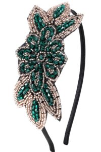 babeyond flapper headband 1920s headpiece - art deco headpiece rhinestone hair accessories for women (style2-green)