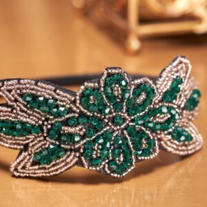 BABEYOND Flapper Headband 1920s Headpiece - Art Deco Headpiece Rhinestone Hair Accessories for Women (Style2-Green)