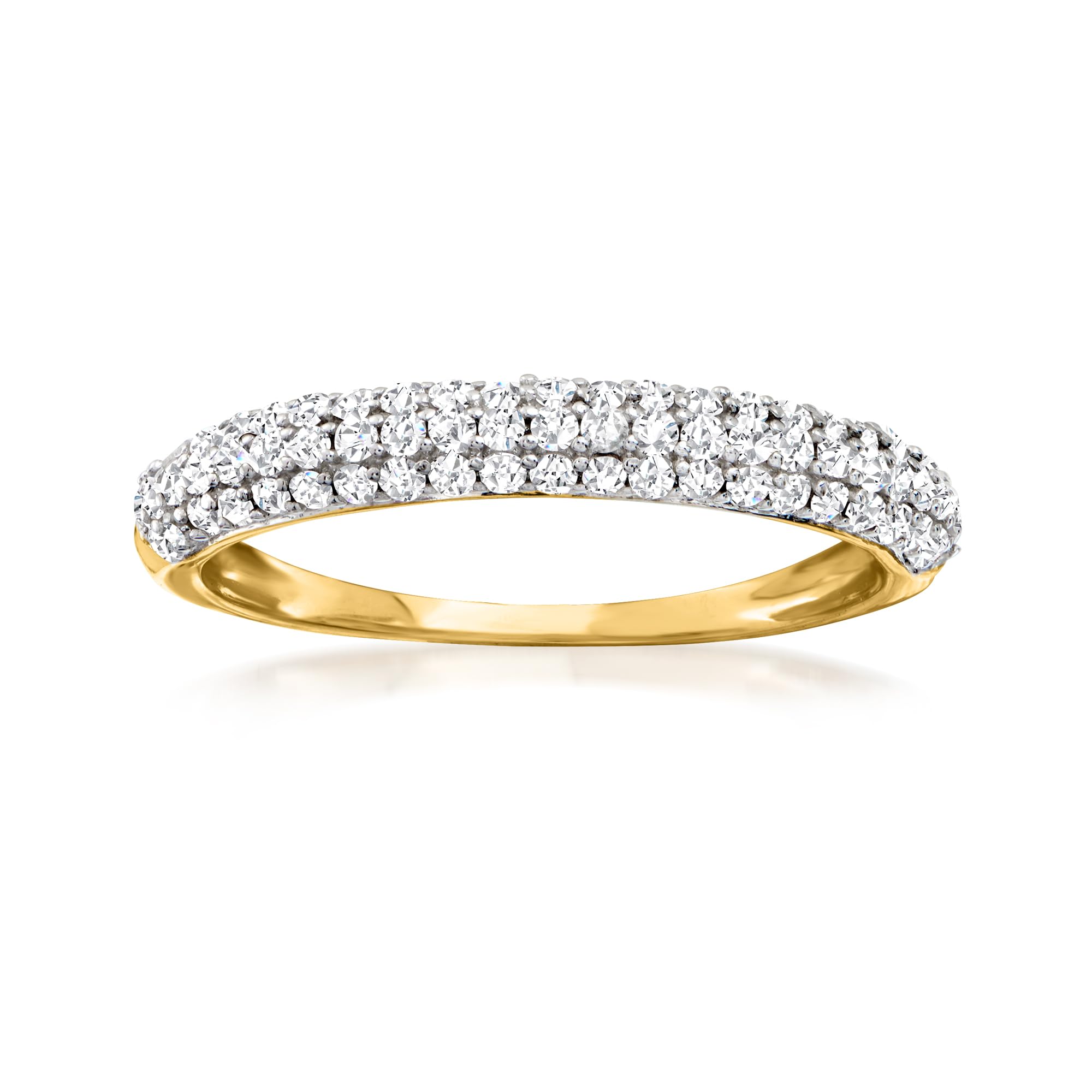 Ross-Simons Pave Diamond Halfway Band Ring in 14kt Gold