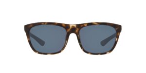 costa del mar womens cheeca square sunglasses, matte shadow tortoise/grey polarized-580p, 57 mm