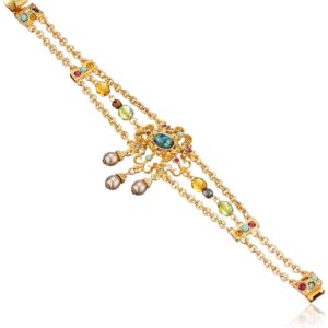 Ben-Amun Jewelry Boheme Collection Hand Made in New York Fashion Gold Plated Necklace Earrings and Bracelet, One Size (17402)