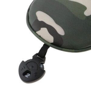 4Pcs/Set Premium PU Golf Covers 3 5 UT Wood Replacement & Interchangeable Number Tag, Camo Green