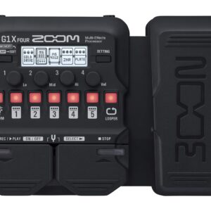 Zoom G1X FOUR Guitar Multi-Effects Processor with Expression Pedal, With 70+ Built-in Effects, Amp Modeling, Looper, Rhythm Section, Tuner, Battery Powered