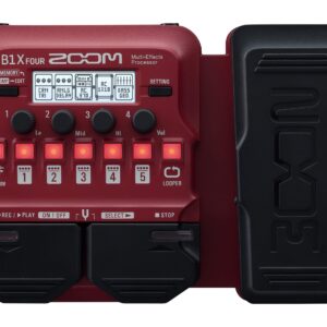 Zoom B1X FOUR Bass Multi-Effects Processor with Expression Pedal, With 70+ Built-in Effects, Amp Modeling, Looper, Rhythm Section, Tuner, Battery Powered