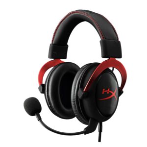 HyperX Cloud II Gaming Headset - 7.1 Surround Sound- Red (KHX-HSCP-RD) with HyperX Alloy Core RGBMembrane Gaming Keyboard Comfortable Black - Bundle