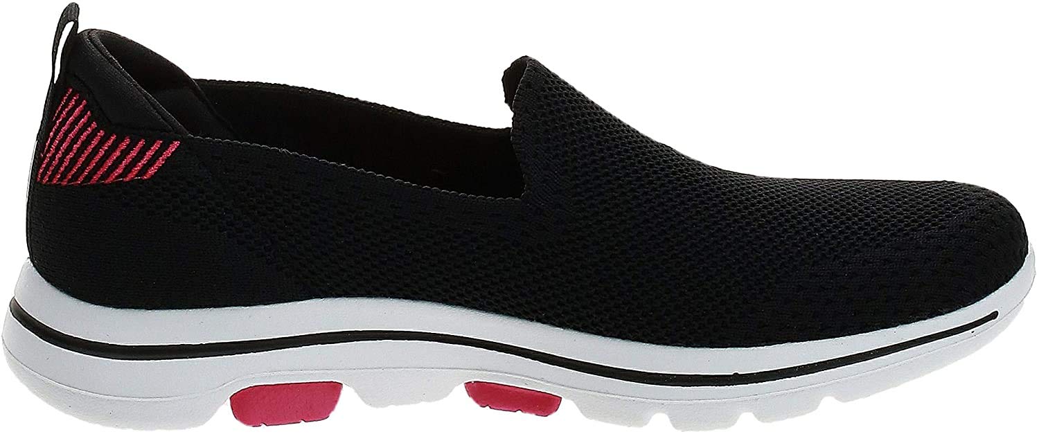 Skechers Women's GO Walk 5-PRIZED Sneaker, Black/Pink, 7 M US