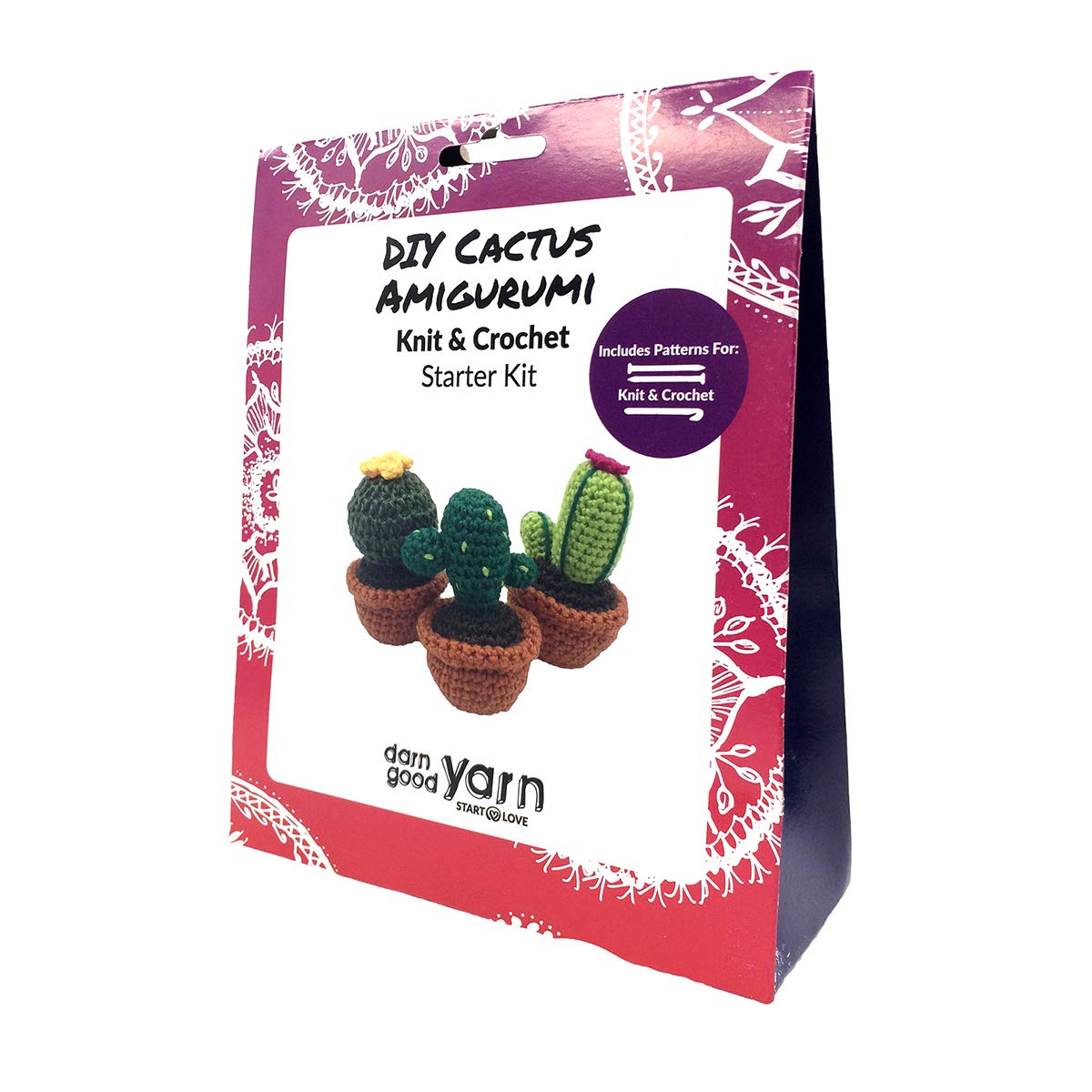 Darn Good Yarn - Crochet kit for Beginners to Intermediate | Cactus DIY Crochet Amigurumi - Crochet Kit Include Pattern, Yarn, Crochet Hook, Stuffing and Knitting Needles