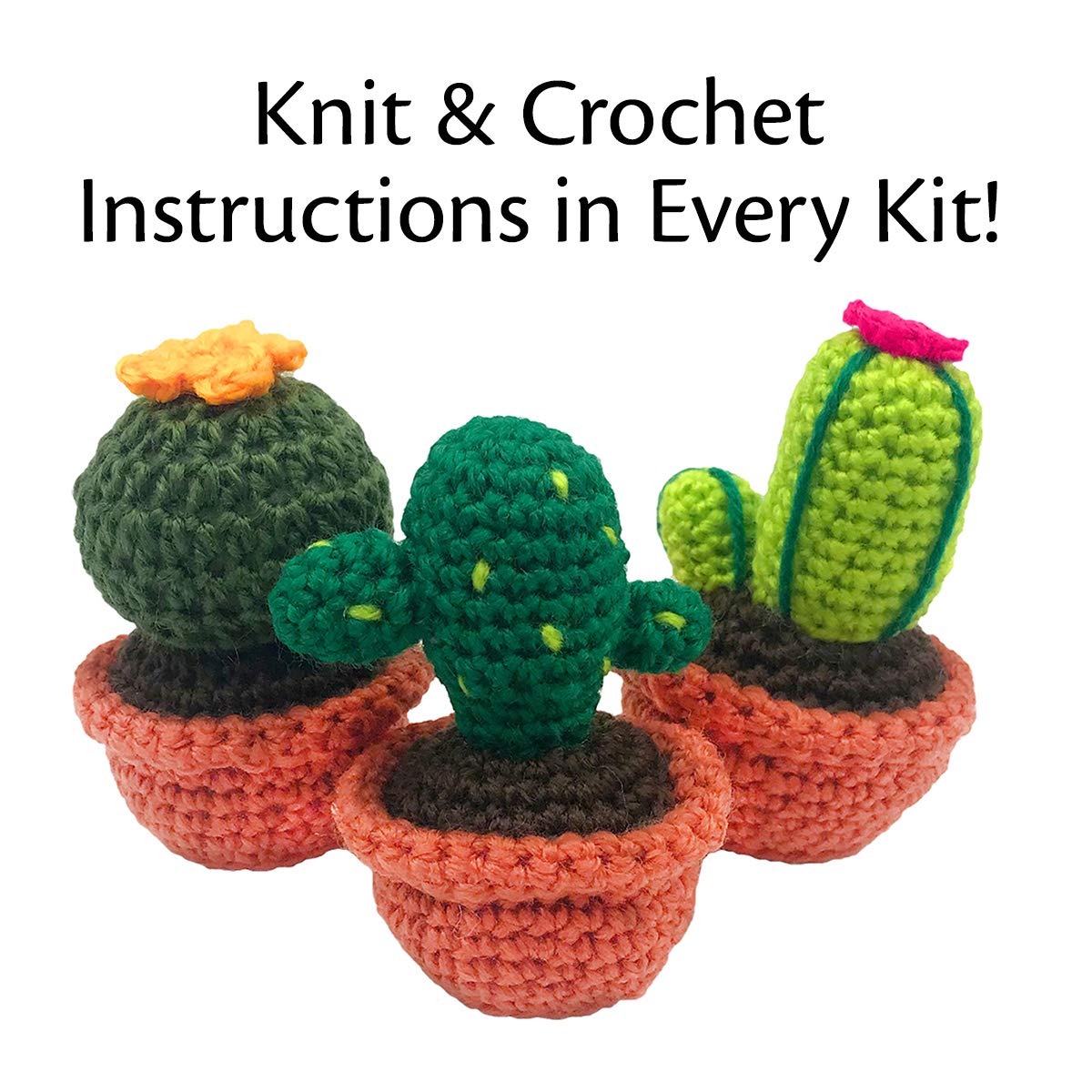 Darn Good Yarn - Crochet kit for Beginners to Intermediate | Cactus DIY Crochet Amigurumi - Crochet Kit Include Pattern, Yarn, Crochet Hook, Stuffing and Knitting Needles