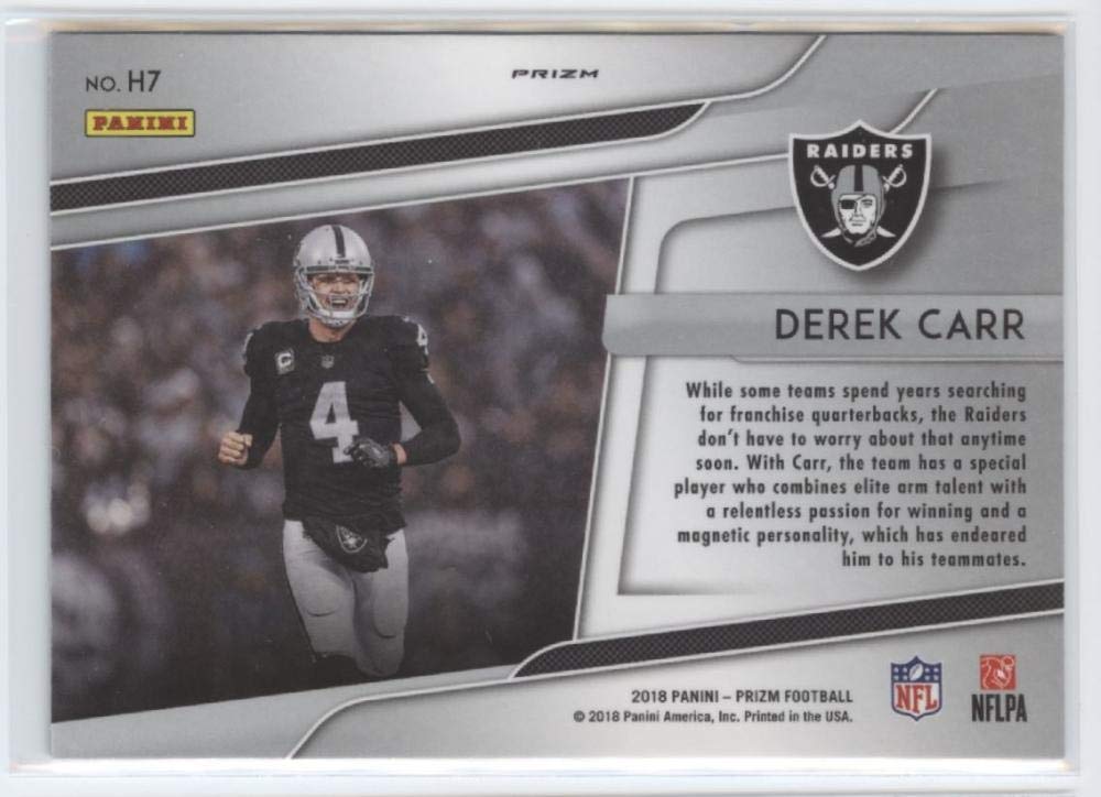 2018 Panini Prizm Hype Prizm #7 Derek Carr Raiders Football Card NM-MT