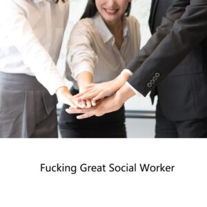 FEELMEM Fucking Great Social Worker Keychain Appreciation Gift for Social Worker MSW Graduation Gift (silver)