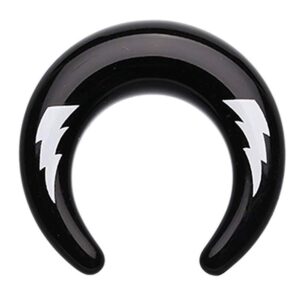 covet jewelry thunder struck acrylic ear gauge buffalo taper (2 ga (6.5mm))