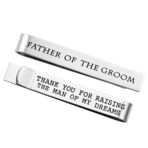 father of the groom gifts wedding tie clips gifts for groomsmen from the bride stainless steel tie bars polished finish 3/8 inch wide 2 inches long