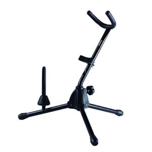 rayzm alto/tenor saxophone stand with detachable flute/clarinet holder, adjustable portable stand for alto saxophone, tenor saxophone, clarinet & flute. folding legs, easy to assemble and disassemble.