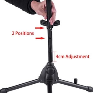 Rayzm Alto/Tenor Saxophone Stand with Detachable Flute/Clarinet Holder, Adjustable Portable Stand for Alto Saxophone, Tenor Saxophone, Clarinet & Flute. Folding Legs, Easy to Assemble and Disassemble.