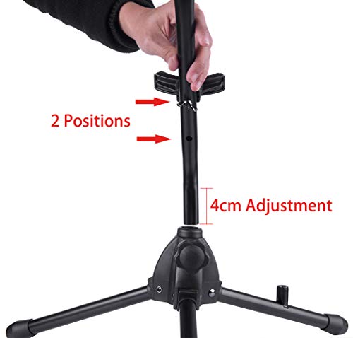 Rayzm Alto/Tenor Saxophone Stand with Detachable Flute/Clarinet Holder, Adjustable Portable Stand for Alto Saxophone, Tenor Saxophone, Clarinet & Flute. Folding Legs, Easy to Assemble and Disassemble.