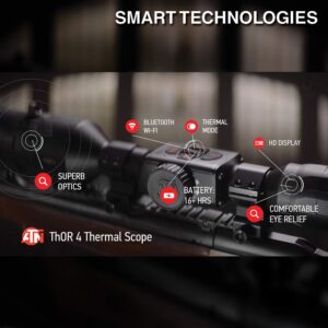 ATN Thor 4 640x480, 1.5-15x Thermal Scope w/Video rec in HD, Smooth Zoom, Bluetooth and Wi-Fi (Streaming, Gallery & Controls)