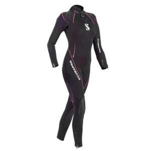 scubapro definition steamer 3 mm women's diving wetsuit (black/pink, large)