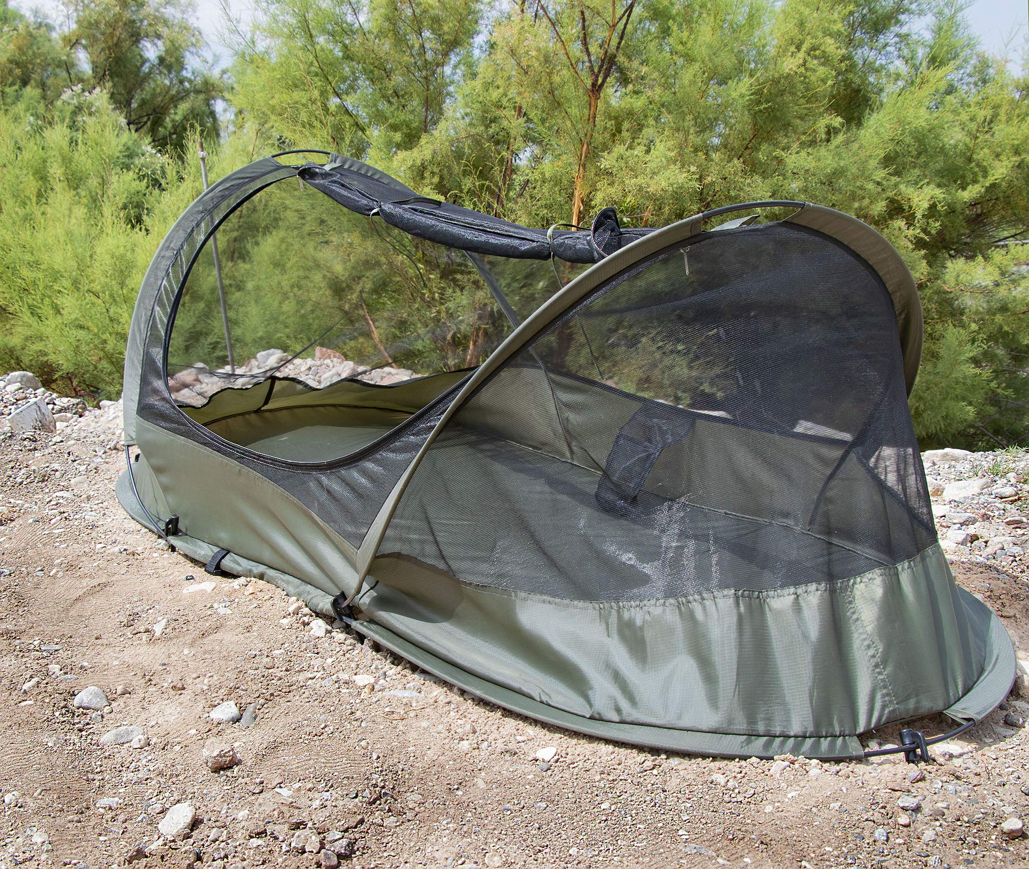 Bivy Tent Sleeping Net System for Outdoors, Camping, Home and Mesh Protection (OD Green)