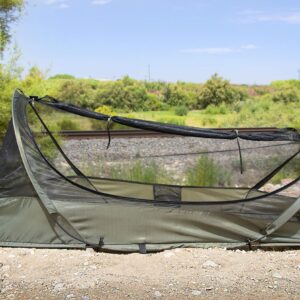 Bivy Tent Sleeping Net System for Outdoors, Camping, Home and Mesh Protection (OD Green)