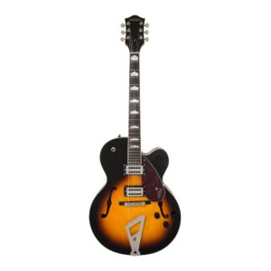 gretsch g2420 streamliner hollow body 6-string electric guitar with chromatic ii tailpiece, broad'tron pickups, and laurel fingerboard (right-handed, aged brooklyn burst)