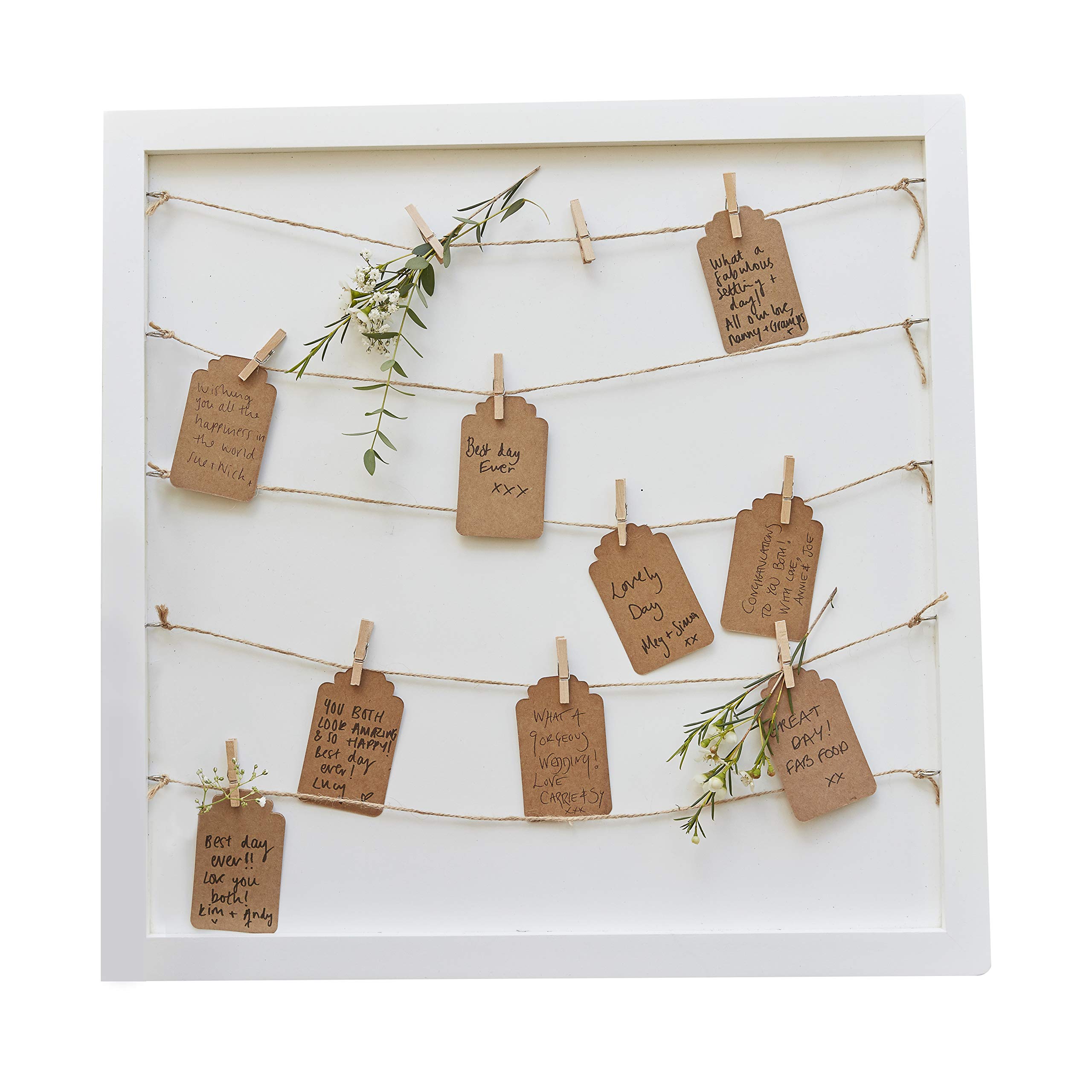 Ginger Ray Alternative Wedding Guestbook Peg & String Tag Frame Rusric Country