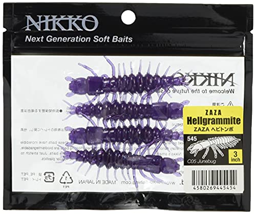 Nikko Zaza Hellgrammite Artificial Fishing Bait, Junebug