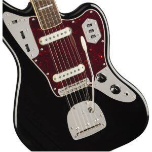 Squier Classic Vibe 70s Jaguar Electric Guitar, with 2-Year Warranty, Black, Laurel Fingerboard