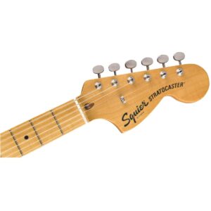 Squier Classic Vibe 70s Stratocaster Electric Guitar, with 2-Year Warranty, Black, Maple Fingerboard