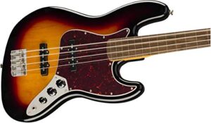 squier classic vibe 60s jazz bass, 3-color sunburst, fretless, laurel fingerboard