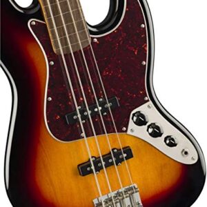 Squier Classic Vibe 60s Jazz Bass, 3-Color Sunburst, Fretless, Laurel Fingerboard