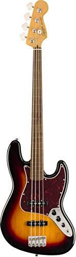 Squier Classic Vibe 60s Jazz Bass, 3-Color Sunburst, Fretless, Laurel Fingerboard