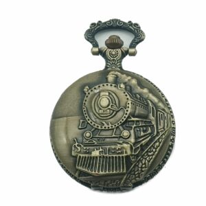 Pinnacle Awards Canada Railroad Regulation Pocket Watch with 2 Chains, Japanese Movement Steam Engine #1