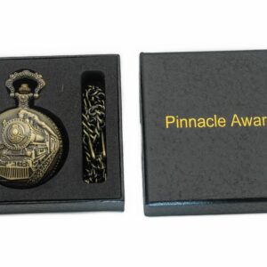 Pinnacle Awards Canada Railroad Regulation Pocket Watch with 2 Chains, Japanese Movement Steam Engine #1