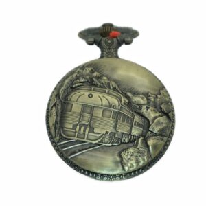 Pinnacle Awards Canada Railroad Regulation Pocket Watch with 2 Chains, Japanese Movement Steam Engine #1