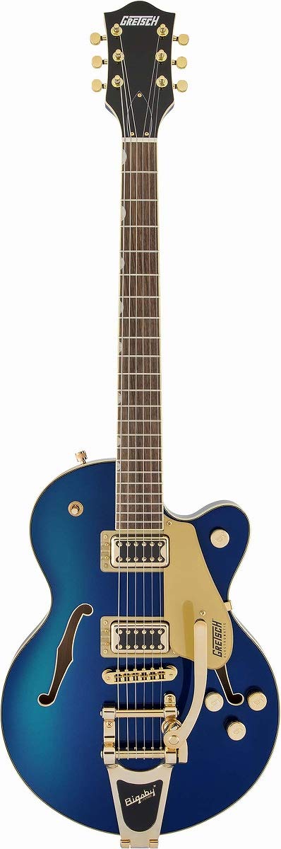 Gretsch G5655TG Electromatic Center Block Jr. Azure Metallic w/Bigsby & Black Top Broad'Tron Pickups