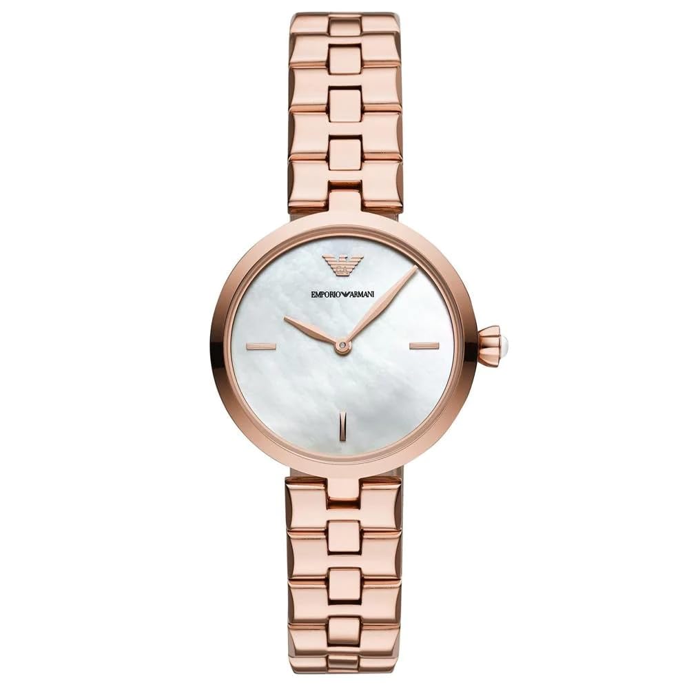 Emporio Armani Women's Two-Hand Rose Gold-Tone Stainless Steel Watch AR11196