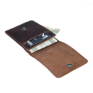 Hide & Drink, Vertical Front Pocket Wallet with Card Slot, Compact Storage for Bills, Card Holder, Full Grain Leather, Handmade, Bourbon Brown