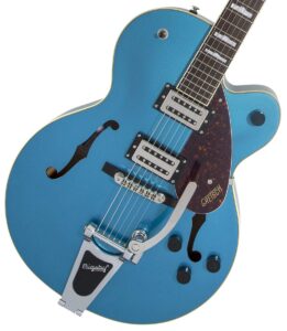 gretsch g2420t streamliner hollow body riviera blue w/bigsby & broad'tron pickups