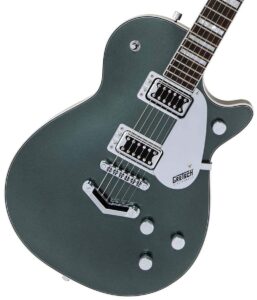 gretsch g5220 electromatic jet bt jade grey metallic w/v-stoptail & black top broad'tron pickups