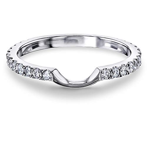 Kobelli 1/3ct.tw Diamond Notched Wedding Band 14k White Gold (62398 Series), 6.5