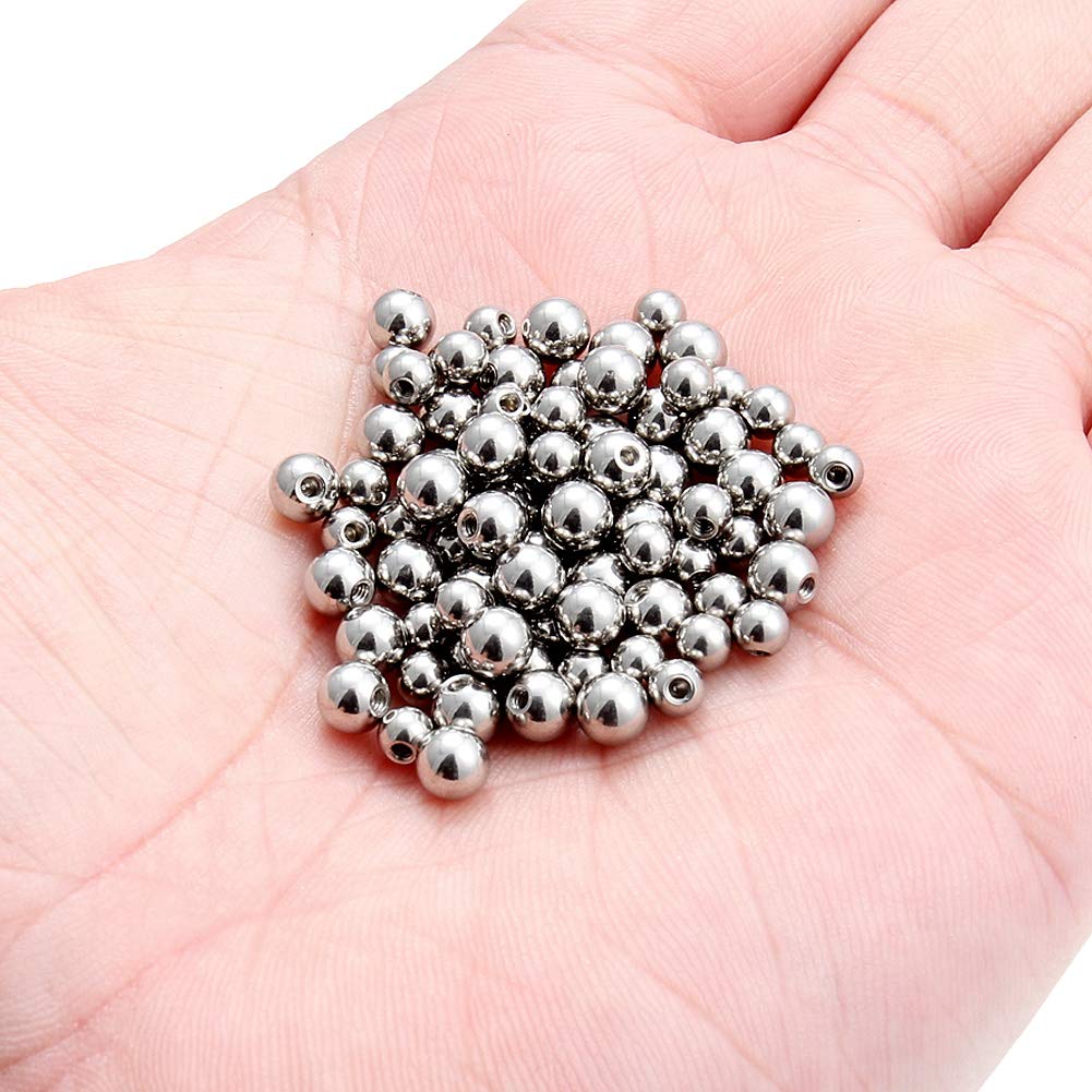 SCERRING 80PCS 14G 316L Surgical Steel Externally Threaded Replacement Balls Body Jewelry Piercing Barbell Parts for Women Men 4mm 5mm