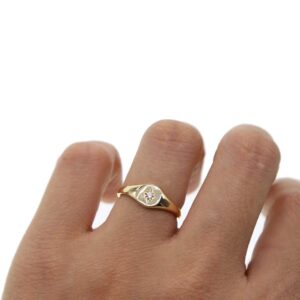 ATJMLADYJEWELRY Simple jewelry Gold plated women finger jewelry star starburst signet ring (7)