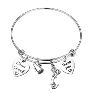 TGBJE Cheerleader Gift Cheer Coach Bracelet Wire Bangle Thank You Gift (Cheer Coach Bracelet)