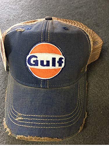 Gulf Distressed Vintage Adjustable Snapback Hat (Vintage Blue)